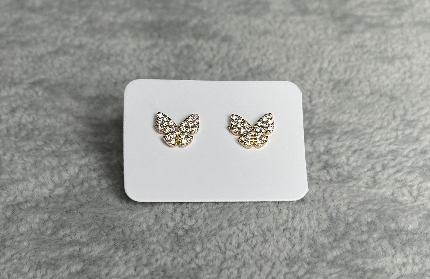 Gold diamond butterfly earrings