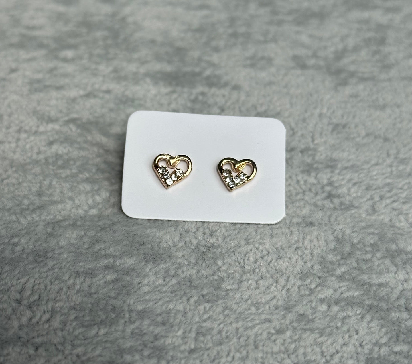 Gold hollow heart earrings