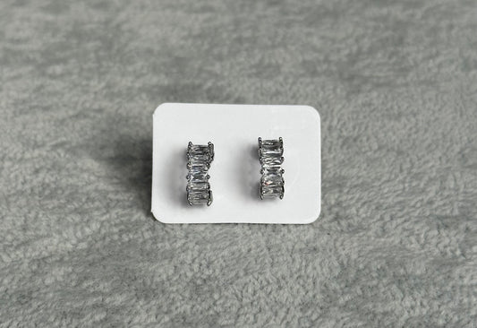 Silver diamond earrings