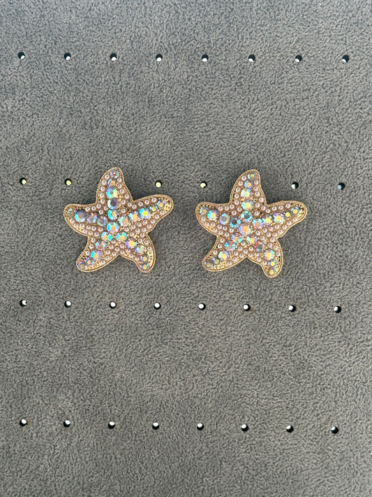 Diamond starfish earrings